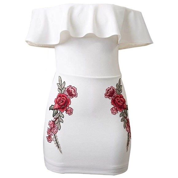 Off Shoulder Señorita Bodycon Fitted Dress - Picture 5 of 8